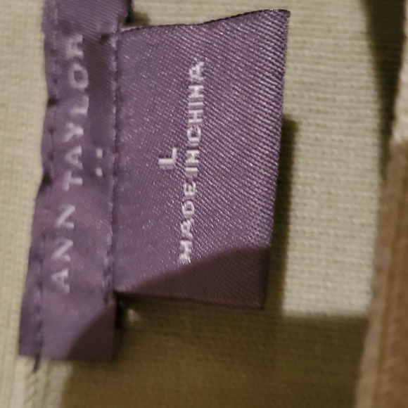 Ann Taylor knit blouse short sleeves size large in a beautiful soft apple green. - Picture 2 of 4